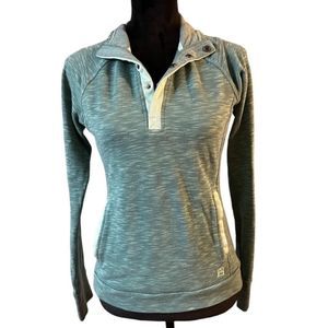 Avalanche Loma Heathered Green 1/4 Snap Pullover Sweater Size Small